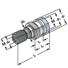 Pull studs M16 with Ott-groove with internal thread and drill through