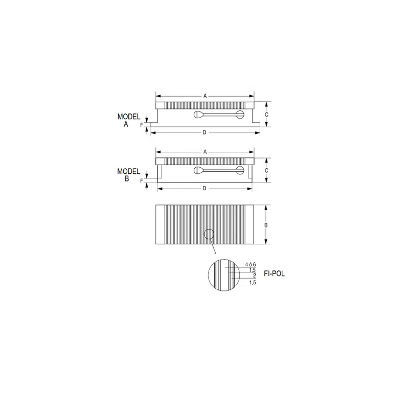 Platos Magneticos Rectangulares FI-POL de SELTER Para Rectificadoras