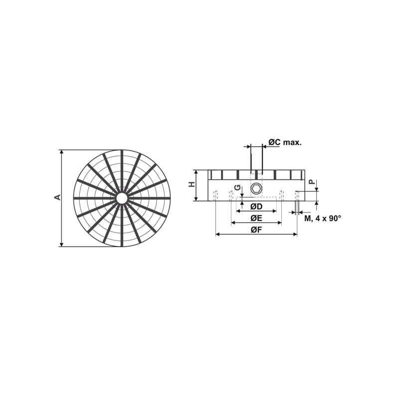 Platos Magneticos Circular POLO RADIAL de SELTER Para Rectificadoras