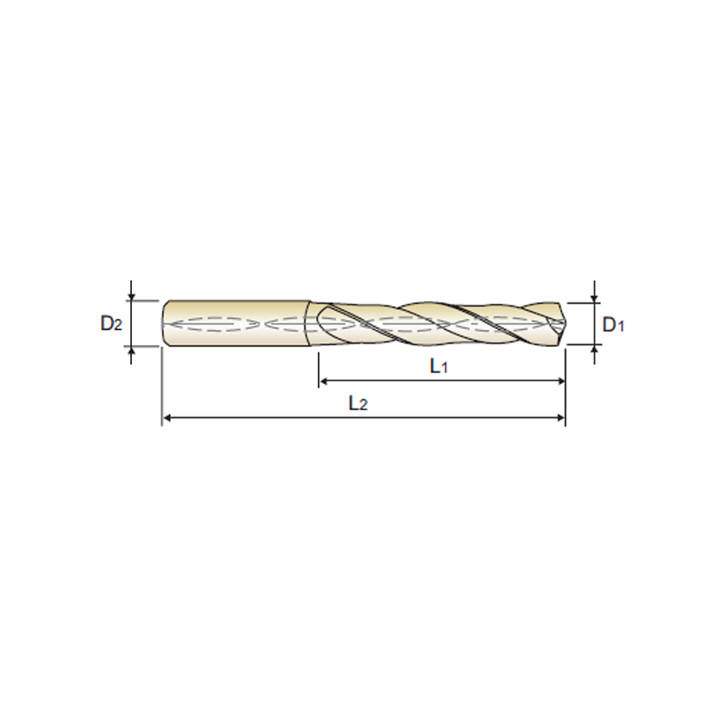 Broca Metal Duro 3 x D Refrigerada Recubrimiento TiAlN 