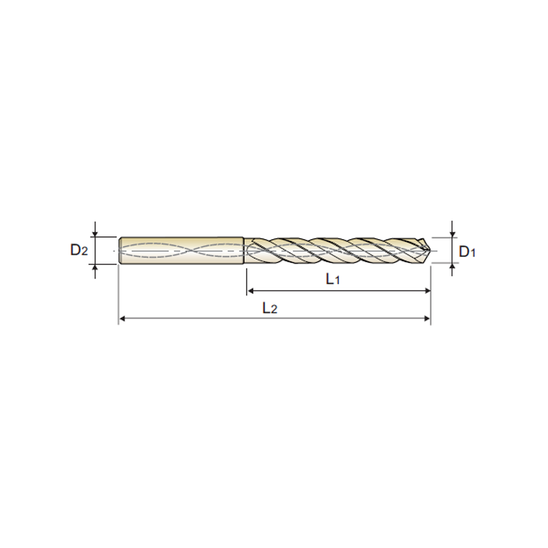 Broca Metal Duro 5 x D Refrigerada Recubrimiento ACH 