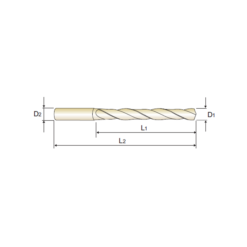 Broca Metal Duro 5 x D Series Larga DH424 Recubrimiento TiAIN