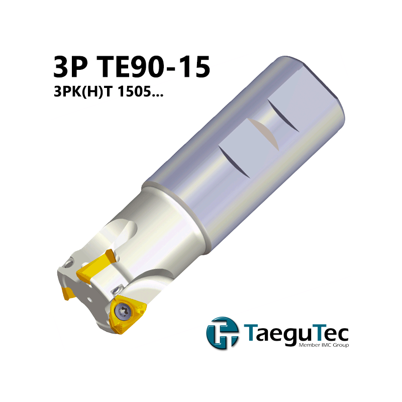 Taegutec 3P TE90-15 Portaherramientas de Fresado a 90º Adaptable para 3PK(H)T1505..