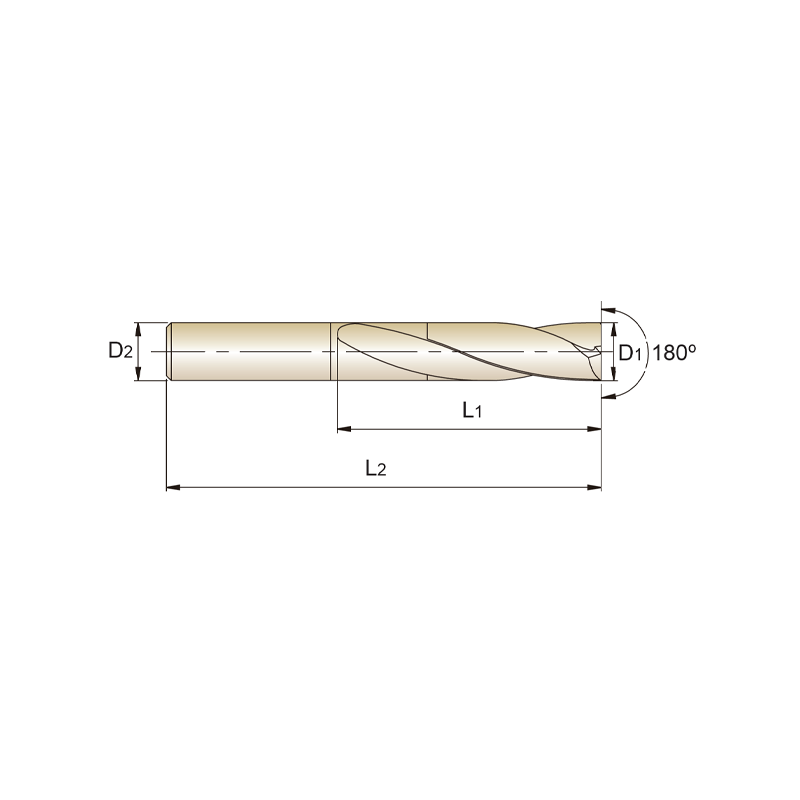 Broca Metal Duro 2 x D  Ángulo  180º  YG1  DPP447