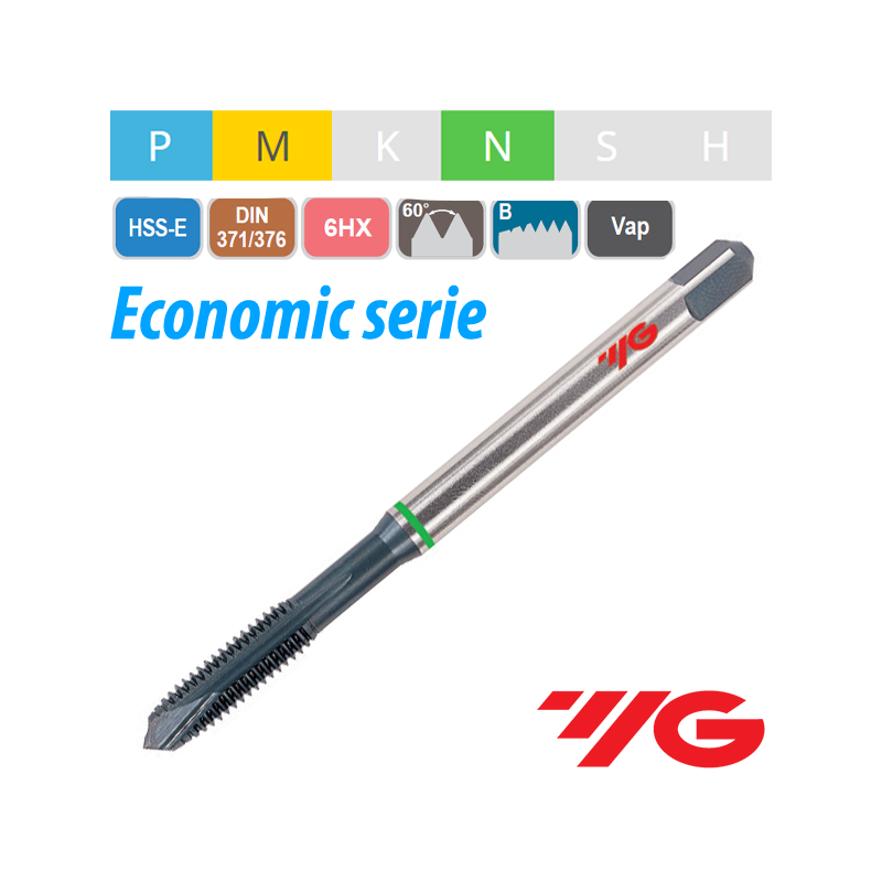 Macho Recto Máquina Métrico Economic Serie HSSE Vaporizado YG1 Macho Recto Máquina Métrico Economic Serie HSSE Vaporizado YG1