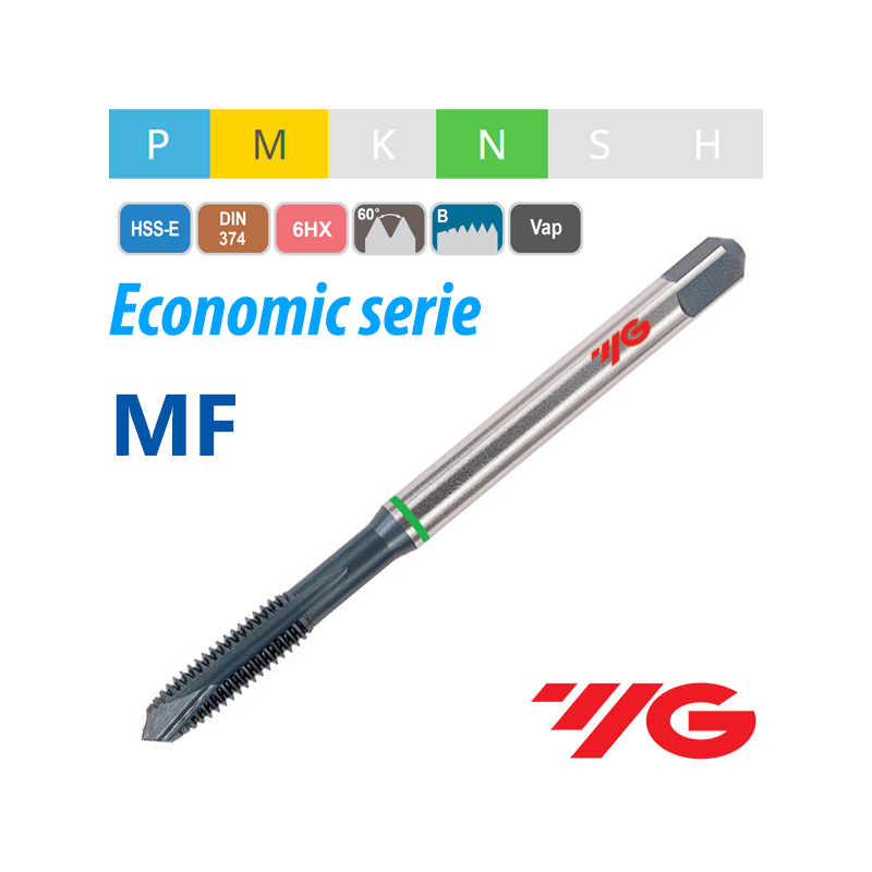 Macho Recto de Máquina Métrico Fino HSSE Vaporizado YG1
