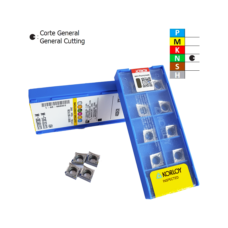 Korloy CCGT09T3..-AK H01 Placa de Torno en Aluminio Positiva