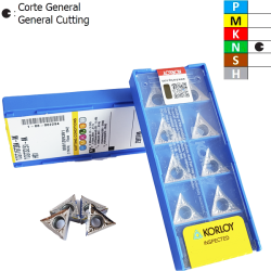 Korloy TCGT16T3..-AK H01 Placa de Torno en Aluminio Positiva