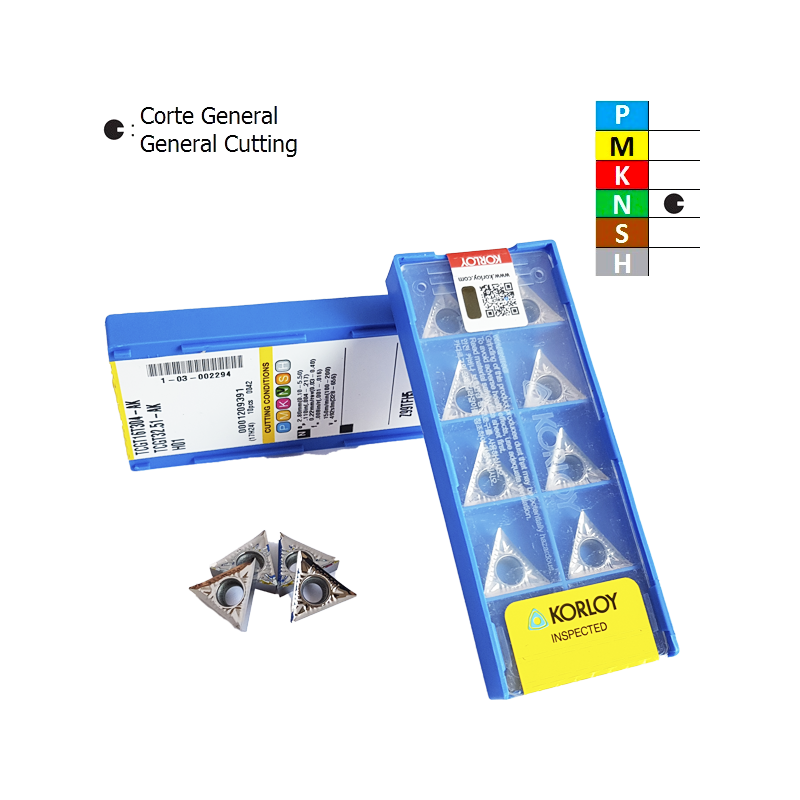 Korloy TCGT16T3..-AK H01 Plaquette de Tournage en Aluminium Positif