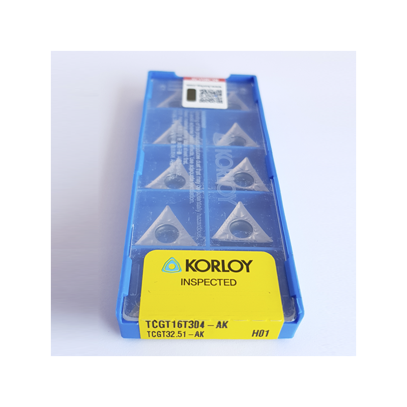 Korloy TCGT16T3..-AK H01 Plaquette de Tournage en Aluminium Positif