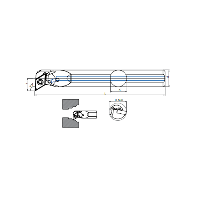 Portaherramientas de Torno Metal Duro E-SDUC R/L (93) Interior