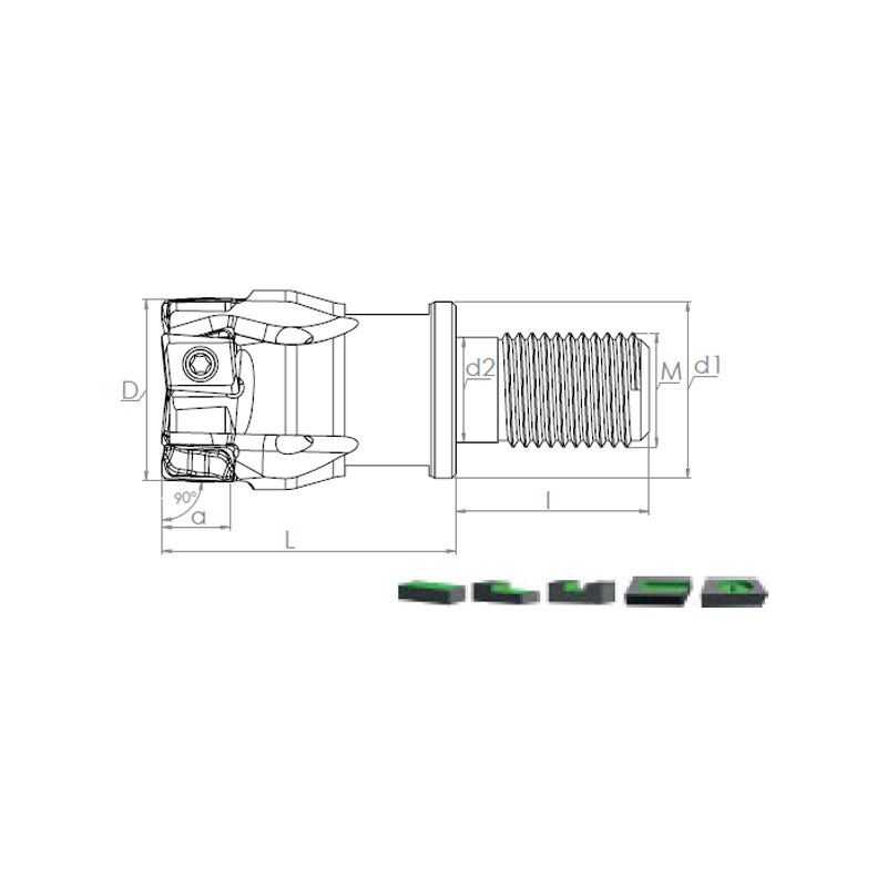 Face Mill Shoulder MT90 LOGU 0904  adaptable for LOGU 0904..