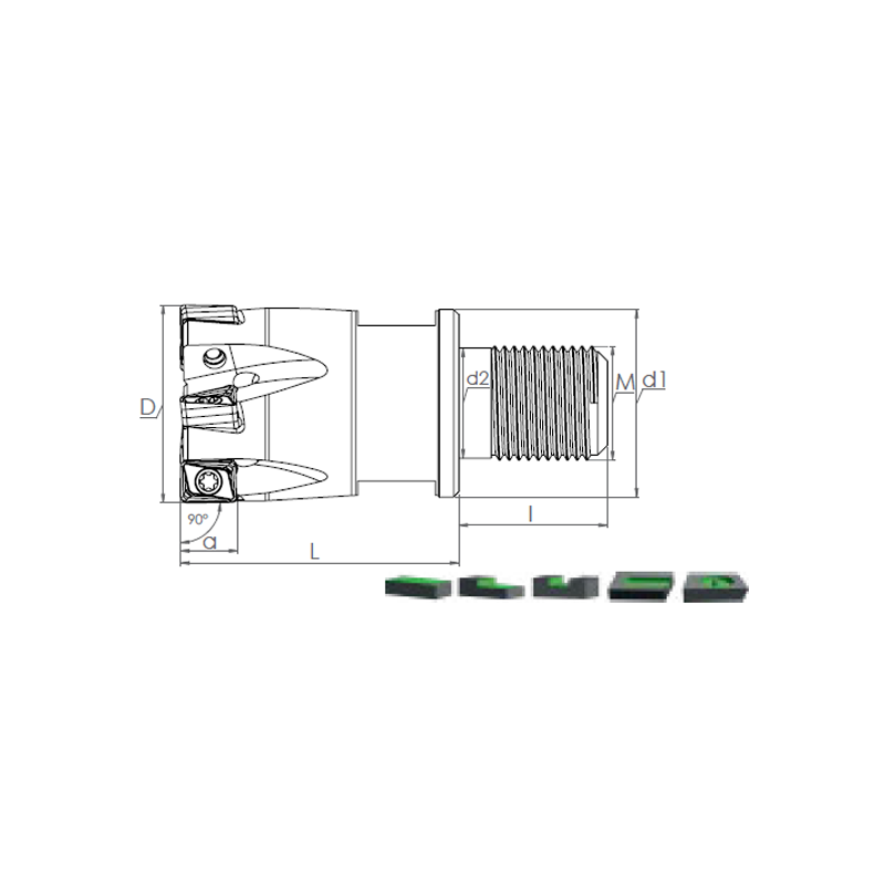 Face Mill Shoulder MT90 ANKX / ANCX 0904.. adaptable for AN.X 0904..
