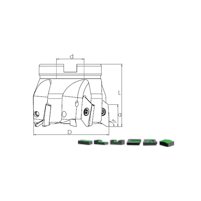 Face Mill Shoulder TK90 XEKT-MA 19M5.. KRLY adaptable for XEKT-MA 19M5..