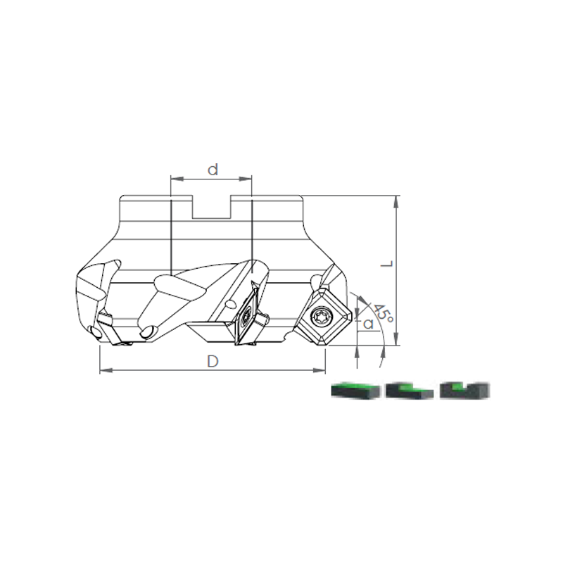 Face Mill Shoulder TK45 SEET 0903.. / SE..14M4 adaptable for SEET 0903..