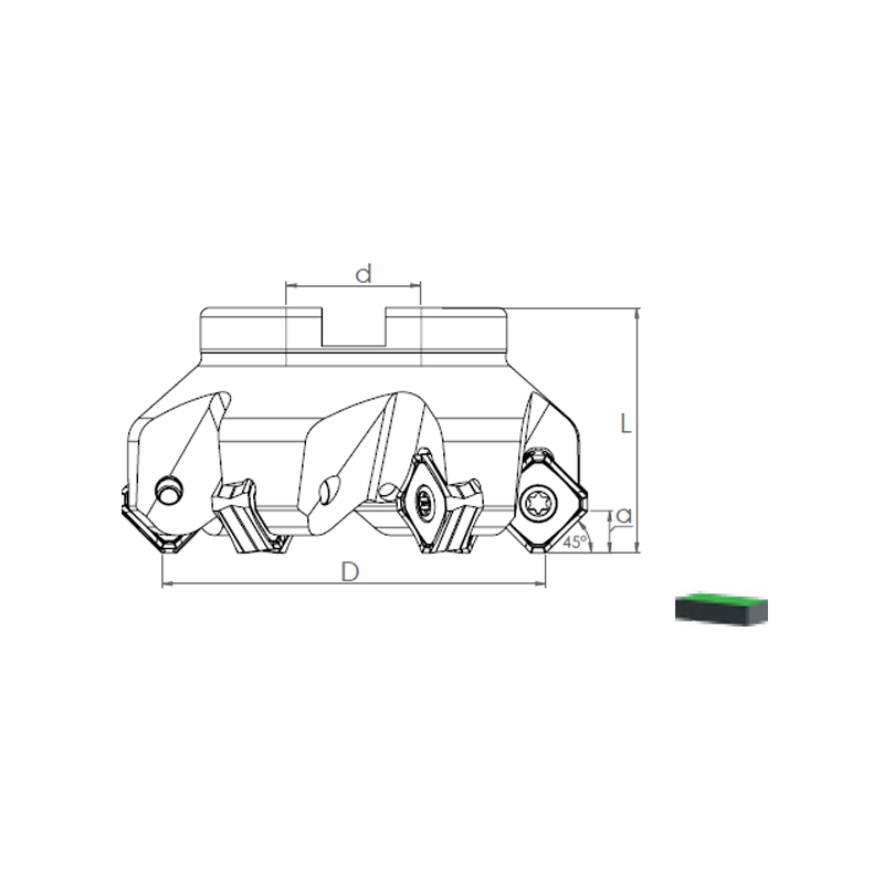 Face Mill Shoulder TK45 SNMU 1307.. /ONMU 0705../RNMU 1307.. (R) adaptable for SNMU 1307..