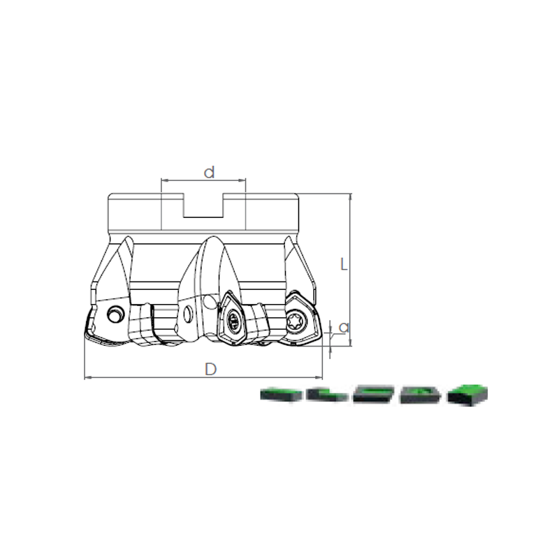 Outils de fraisage à grande avance HTK 218.21 Adaptable 218.21