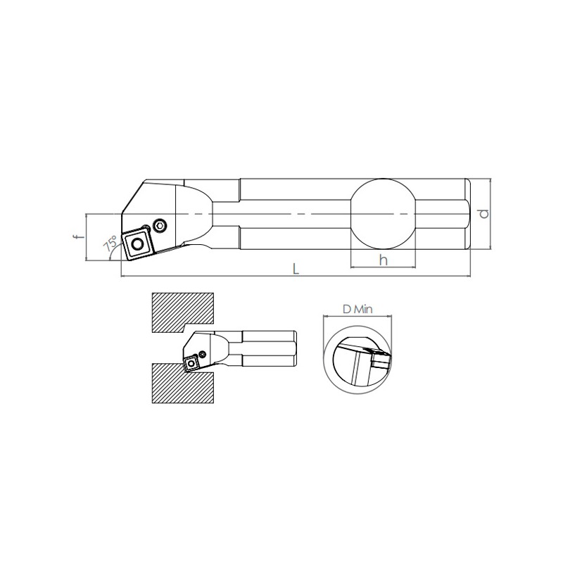 Porte-outils internes Tournage PSKN R/L 75º