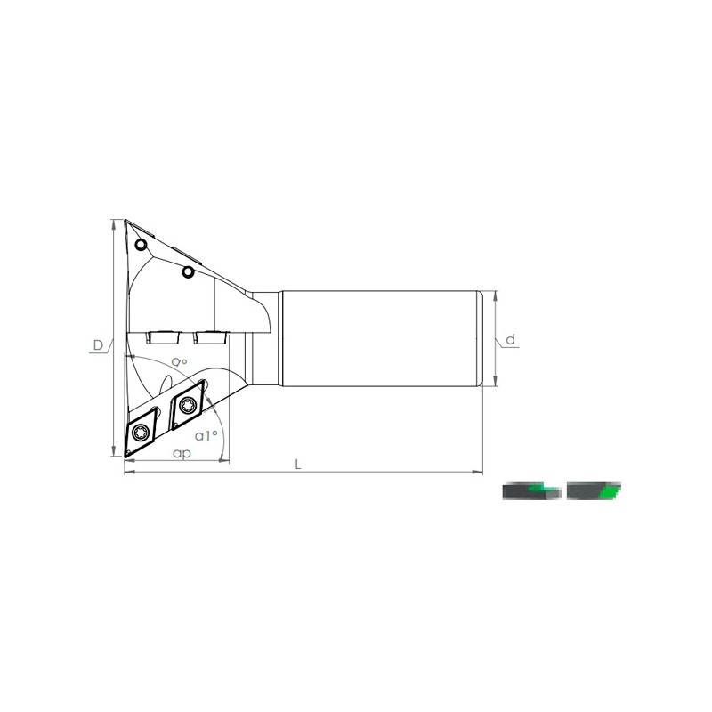 Fresa con forma Molino con Placa BKRF 55 / 60 DCM. 11T304.