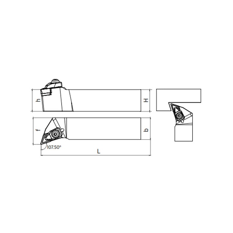 External Turning Holder TDHNR/L (107.50°)