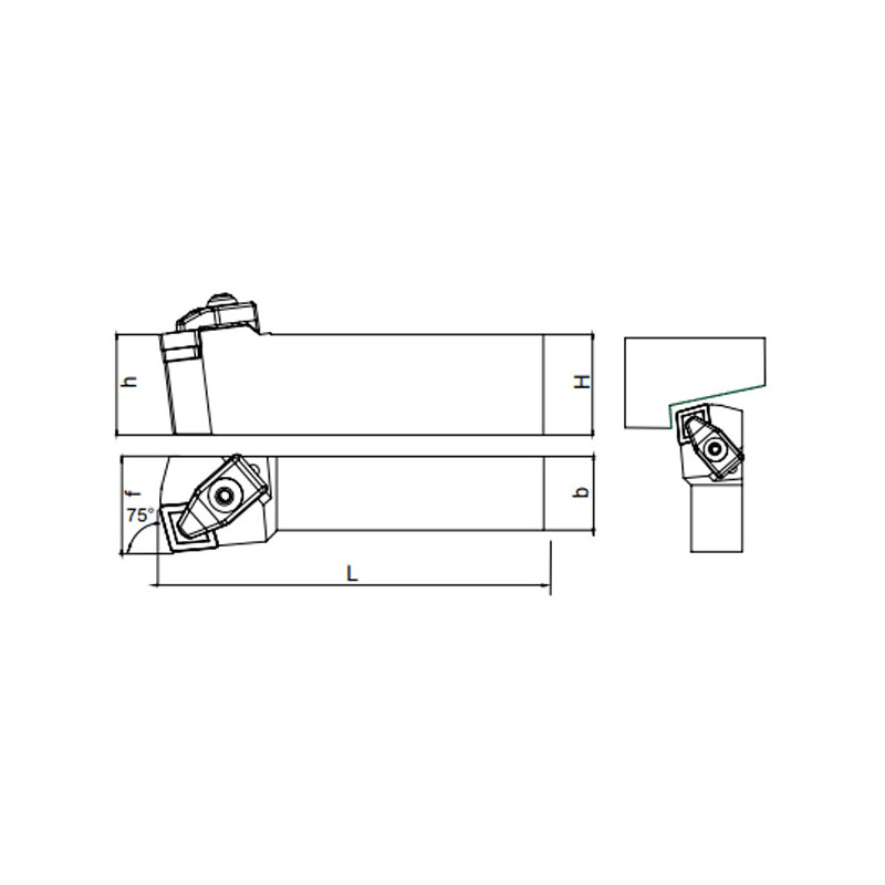 External Turning Holder TCKNR/L (75°)