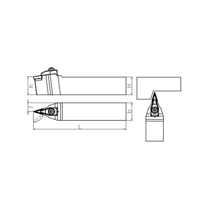 External Coolant Turning Holder TVVNN (72.5°)