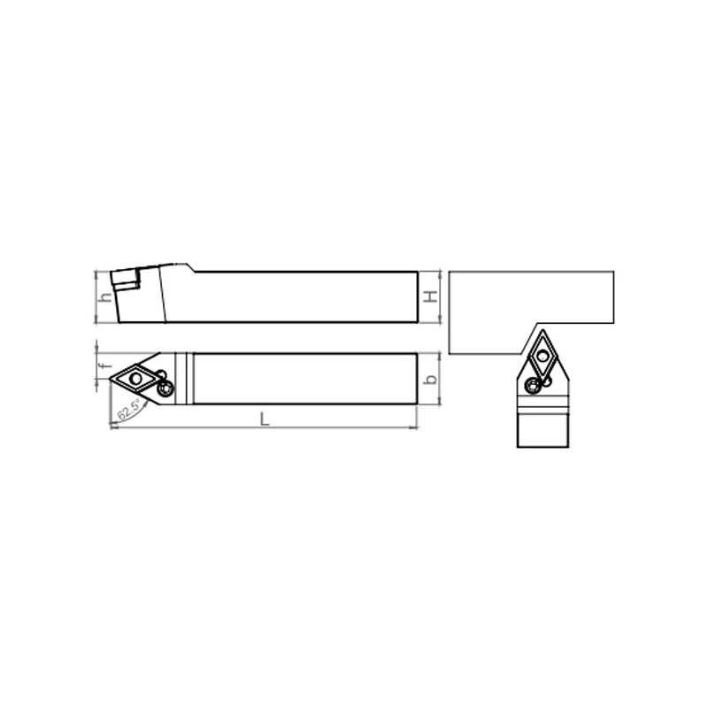 Porte-Outils de Tournage PDNNN (62.50°) Extérieur 