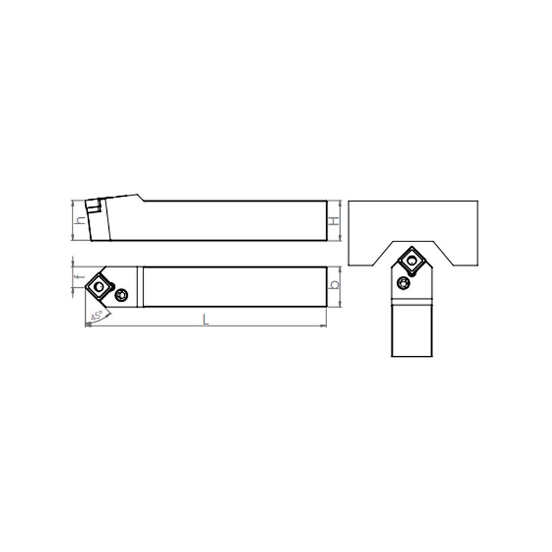 External Turning Holder PSDNN (45°)