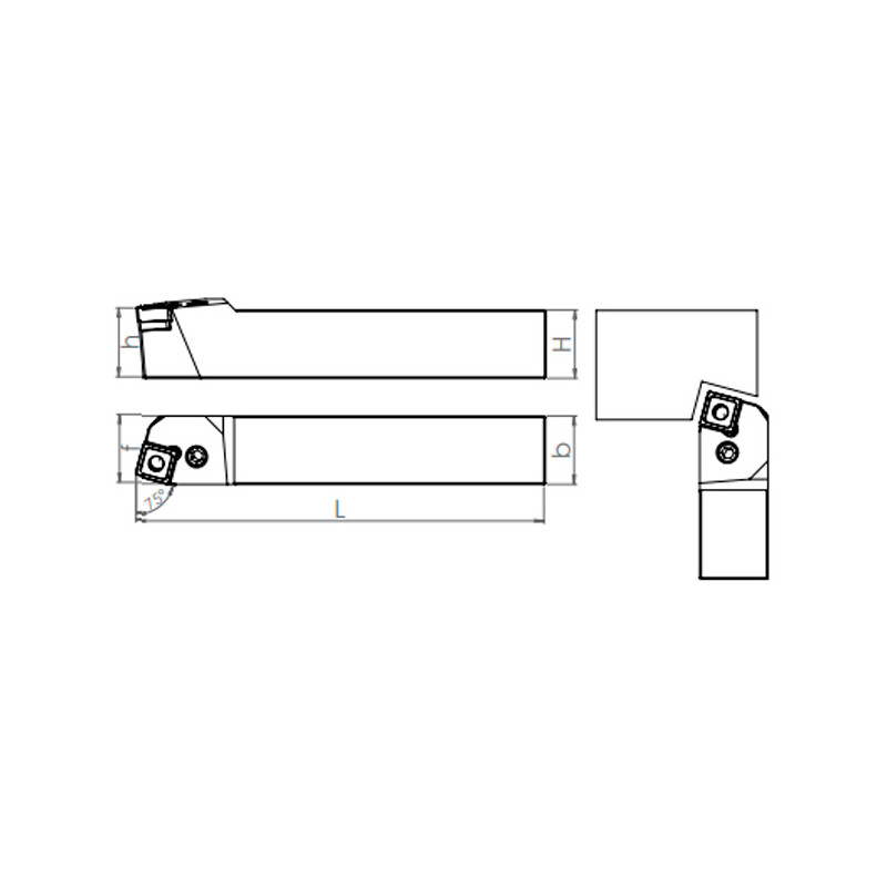 Porte-Outils de Tournage PSBNR/L (75°) Extérieur 