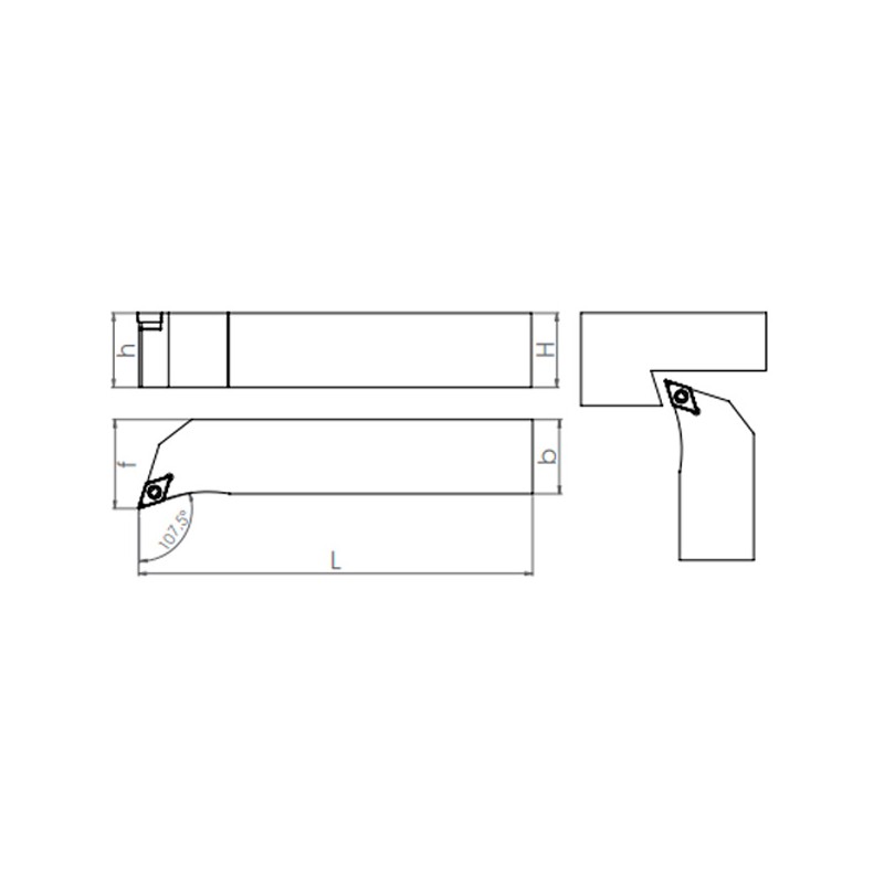 Portaherramientas de Torno SDHCR/L (107.50°) Exterior 