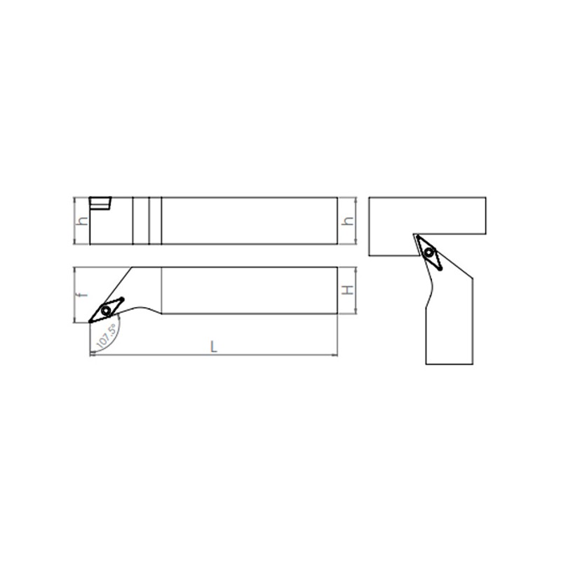 Porte-Outils de Tournage SVHBR/L (107.5°) Extérieur