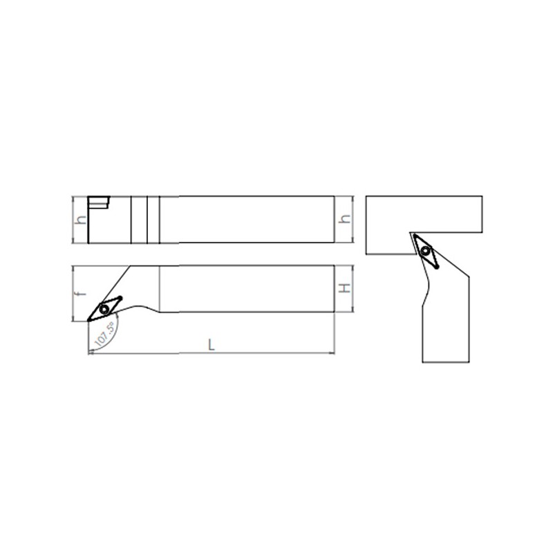 Portaherramientas de Torno SVHCR/L (107.5°) Exterior 