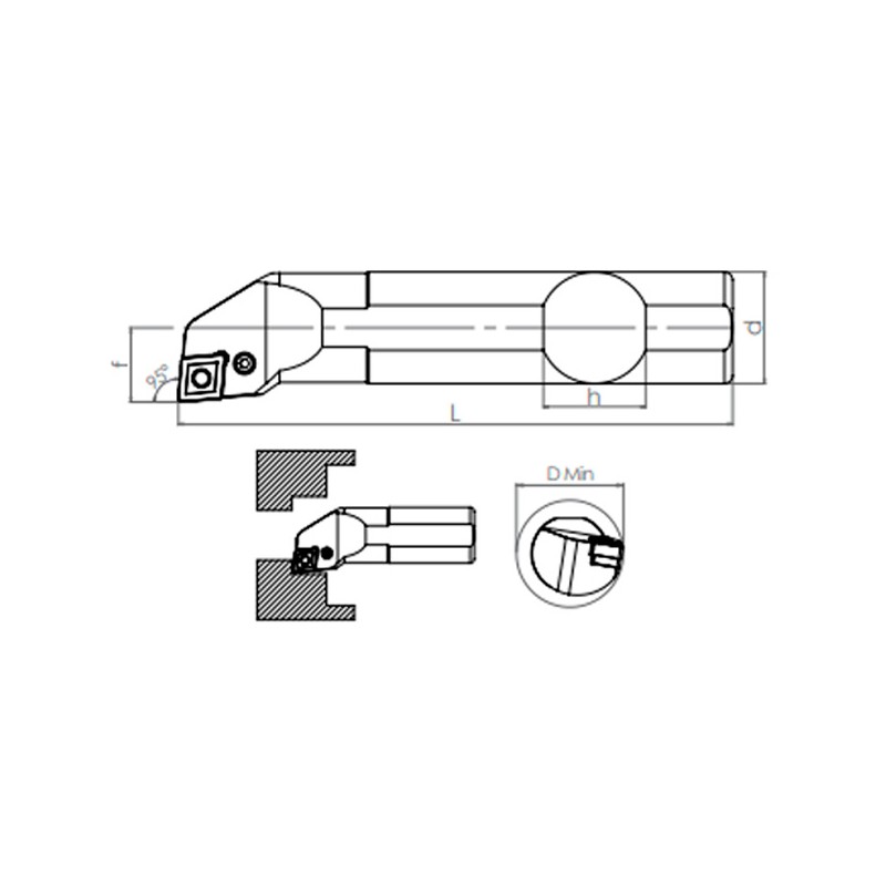 Portaherramientas de Torno PCLNR/L (95°) Interior