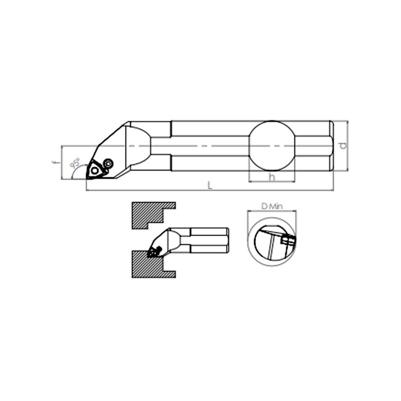 Internal Turning Holder PWLNR/L (95°)