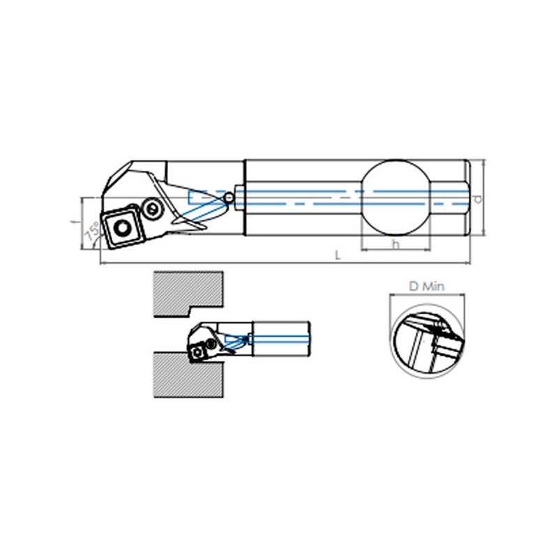 Internal Turning Holder A-PSKNR/L (75°)