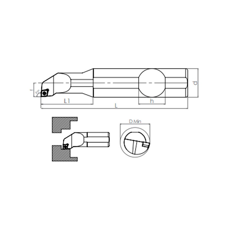 Internal Turning Holder SCLCR/L (95°)