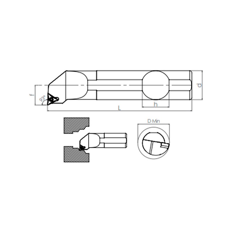 Internal Turning Holder STUCR/L (93°)