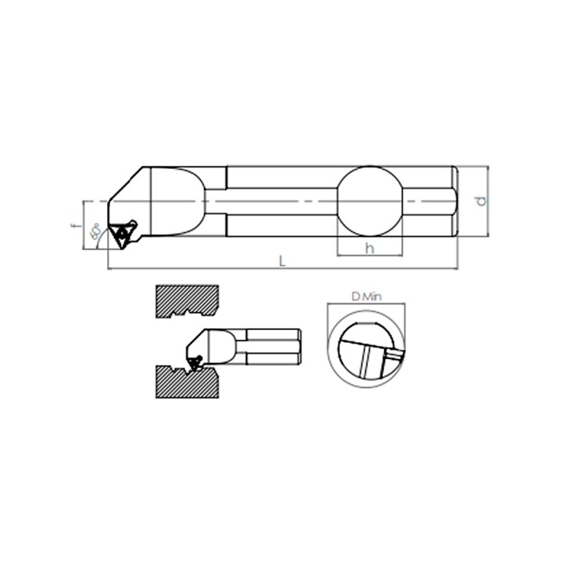 Internal Turning Holder ST-CR/L (60°)