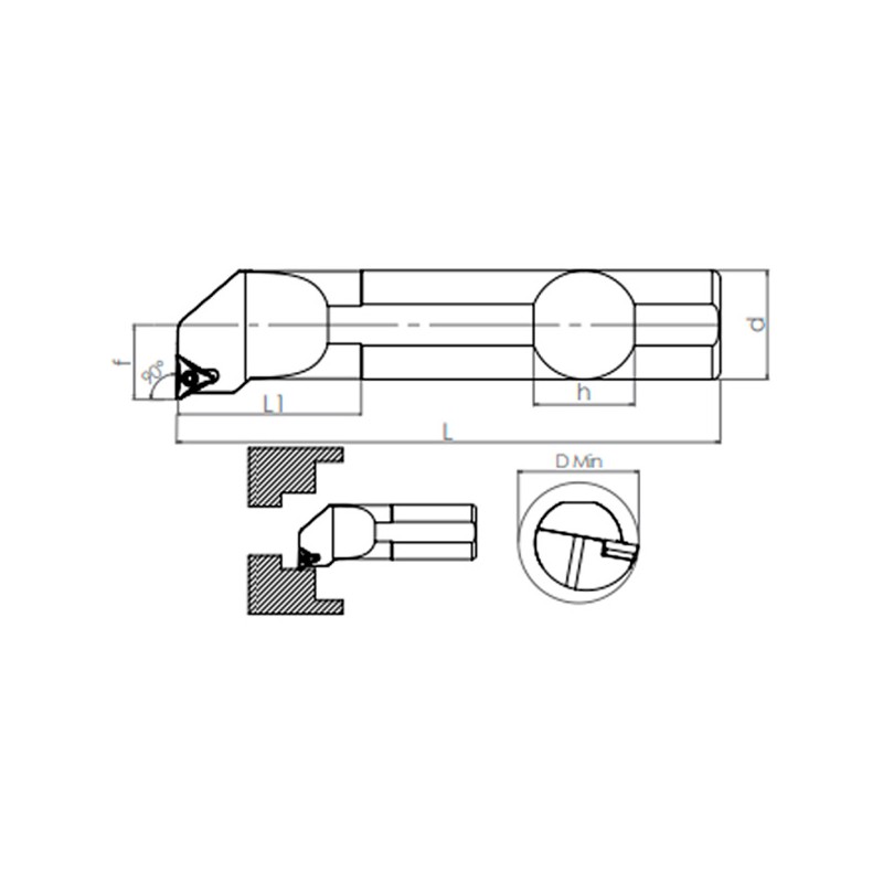 Portaherramientas de Torno STFCR/L (90°) Interior 