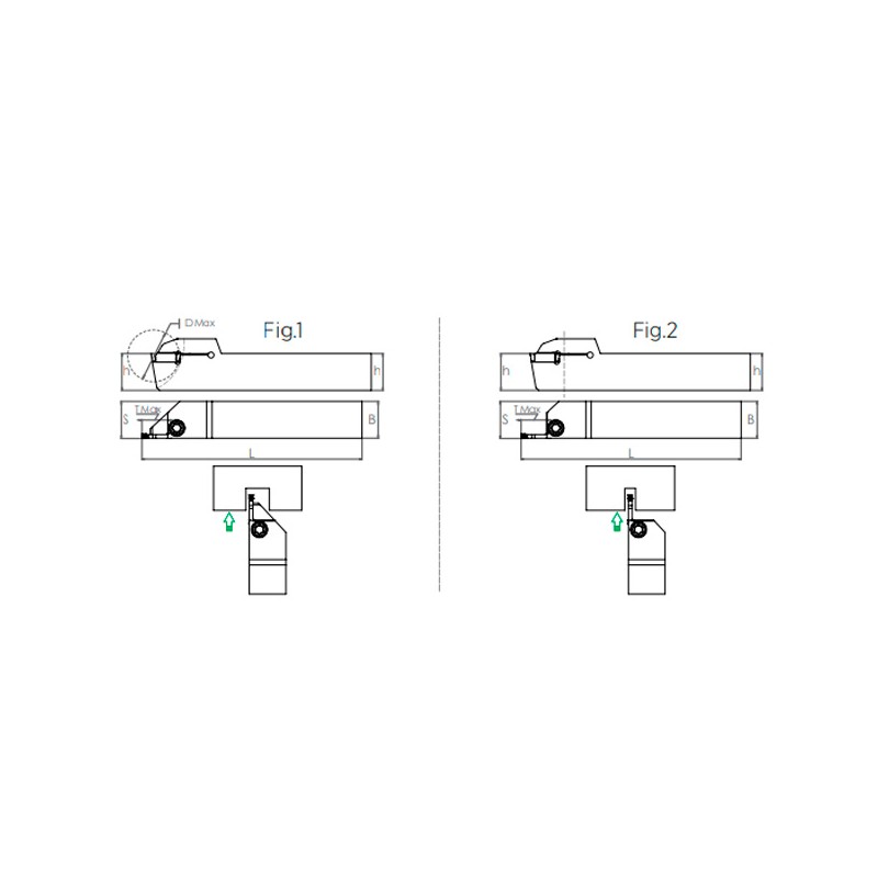 Portaherramientas de Ranurado BDKT R/L DGN / GRIP / GIM / TGM Exterior 