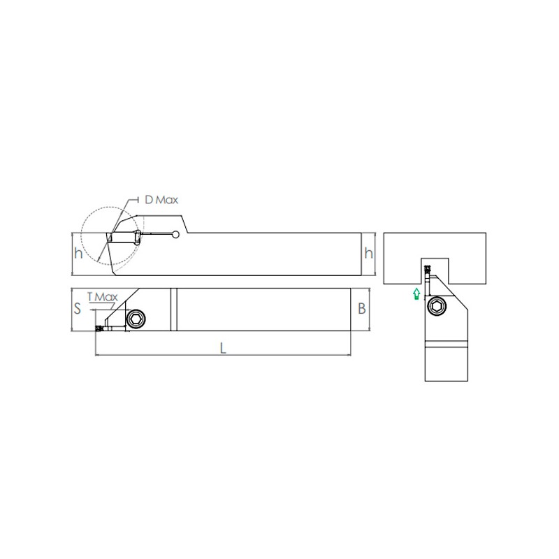 Porte-Outils pour tronconnage et gorges BDKT R/L WLTR / CRTZT ..GX16 / ..GX24 Extérieur