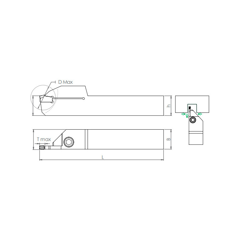 External Grooving Holder BDKT R/L SDV 151.2