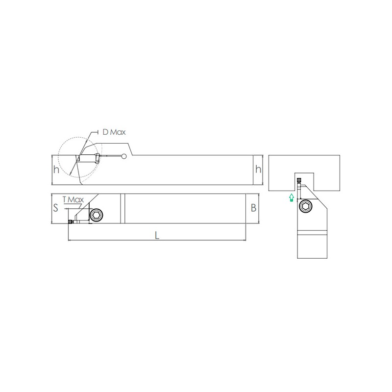 Portaherramientas de Ranurado BDKT R/L SDV 123 Exterior