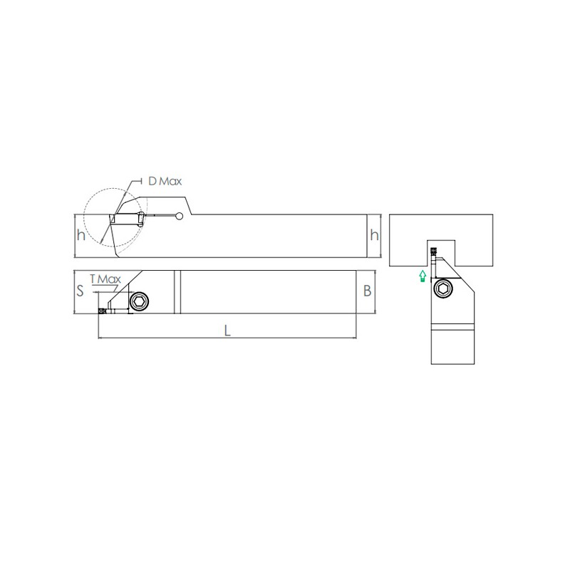 External Grooving Holder BDKT R/L HORN S229