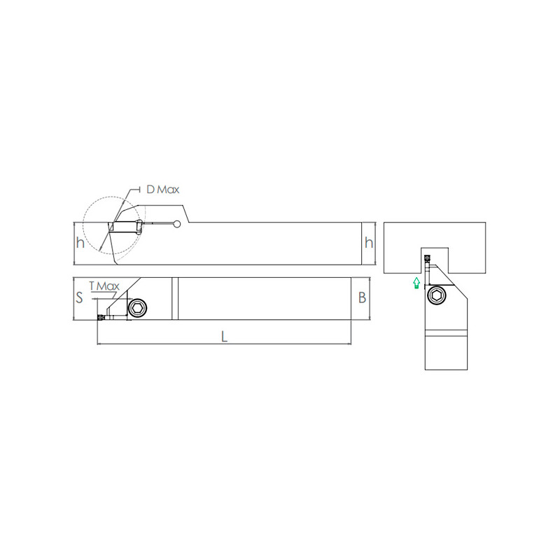 Porte-Outils pour tronconnage et gorges BDKT R/L-HORN S224 Extérieur