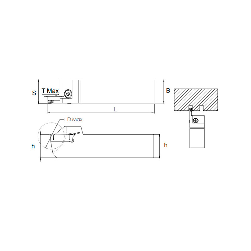 Porte-Outils pour tronconnage et gorges BDKT R/L-K.O KRLY-KGM Extérieur