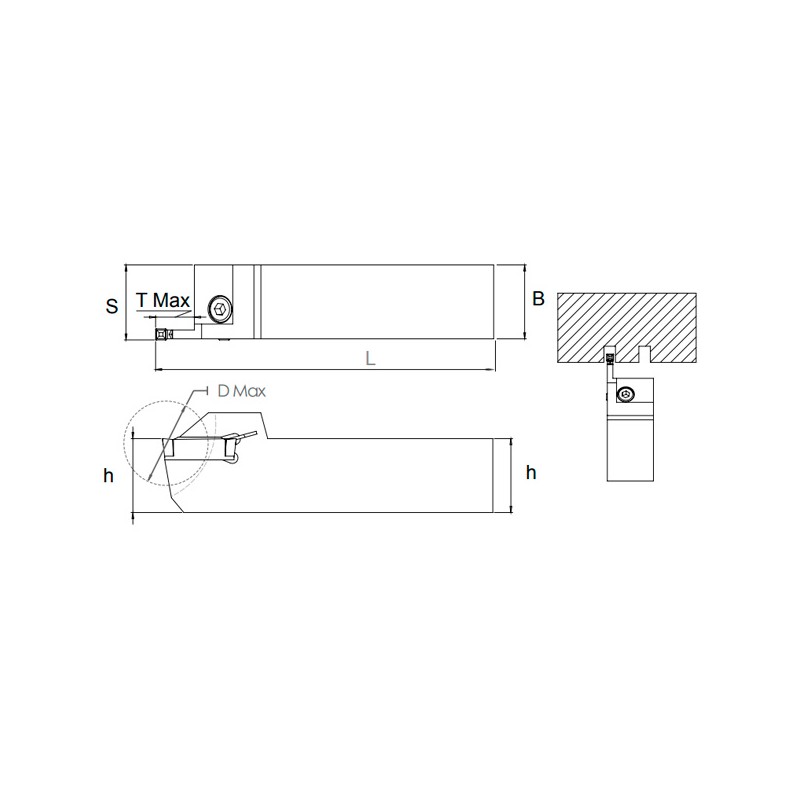 Porte-Outils pour tronconnage et gorges BDKT R/L-K.O - ISCR-DGN Extérieur