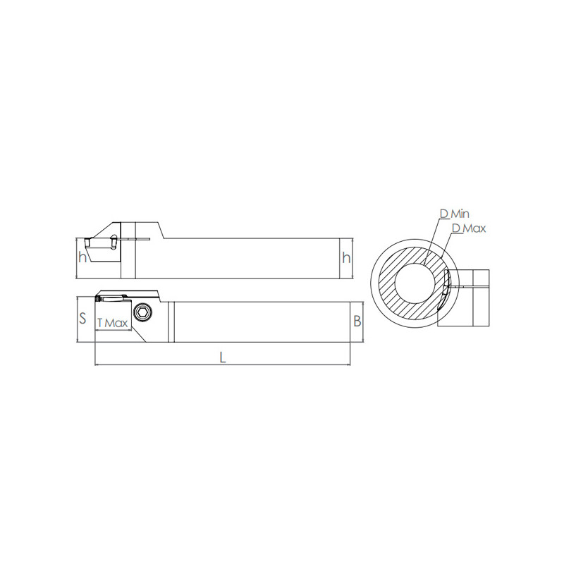 External Grooving Holder BDKT A ISCR-GRIP