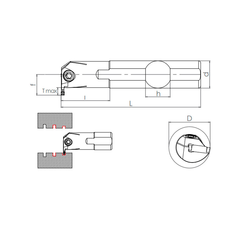 Portaherramientas de Ranurado BIKT R/L ZCC-2 interior