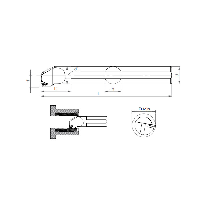 Porte-Outils SIR/L pour Filetage Intérieur